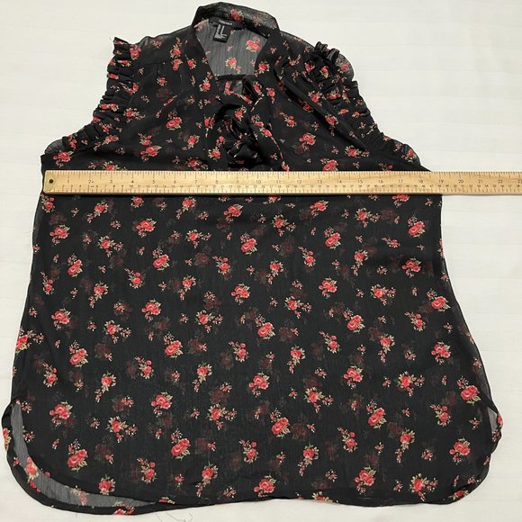 Forever 21 Floral Chiffon Top size M - Picture 4 of 10